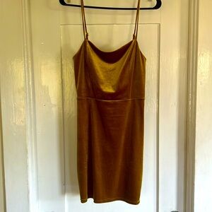 Urban Outfitters Golden Velvet Mini Dress